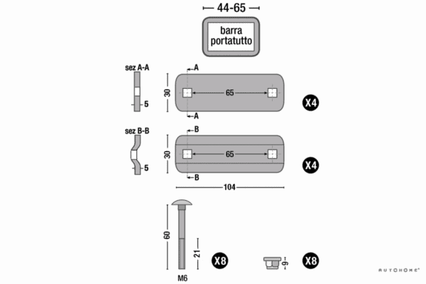 Befestigungsset Long