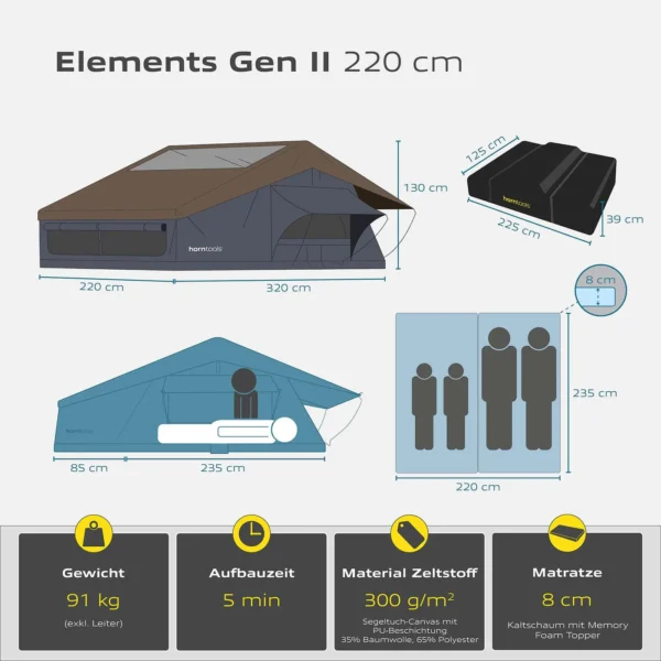Dachzelt Elements Ocean 220 DE