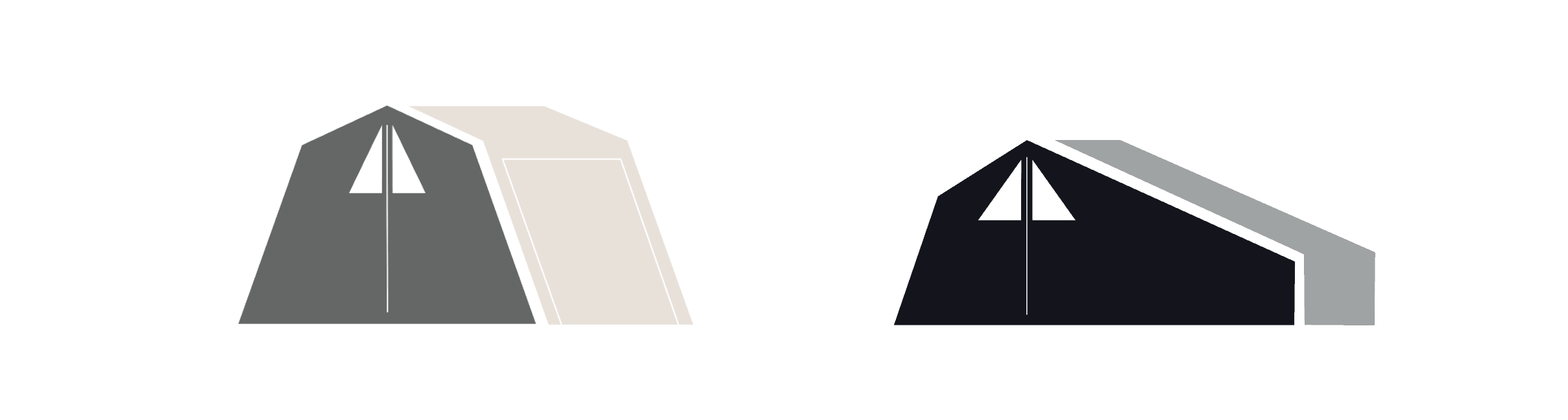 Textil-Dachzelt aufgebaut in der Natur