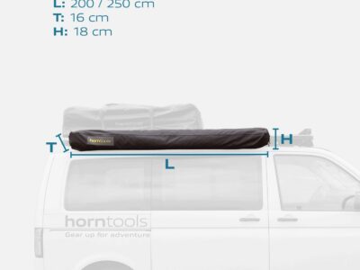 Horntools 180° Markise Horizon - 2,5 m - Grau